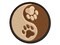 Paw Prints Yin Yang Cat Dog Multi-Color Embroidered Iron-On or Hook & Loop Patch Applique